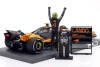 1/18 Minichamps 2025 Formula 1 Abu Dhabi GP 3rd Place Mclaren MCL39 #4 Lando Norris 2025 F1 World Champion Car Model with Pit Board & Lando Norris Figure