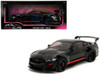 1/18 Jada Ford Mustang Shelby GT500 "Code Red" Black with Red Stripes "Pink Slips" Series Diecast Car Model