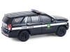 2024 Chevrolet Tahoe Police Pursuit Vehicle "Dover Police – 100th Anniversary Edition" Black with White Stripes "Hobby Exclusive" Series 1/64 Diecast Model Car by Greenlight