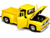 1/24 Motormax 1955 Ford F-100 Pickup Truck Yellow Diecast Car Model