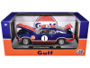 1970 Ford Mustang Custom #1 "Gulf Oil" Dark Blue with Orange Graphics Limited Edition to 7850 pieces Worldwide 1/24 Diecast Model Car by M2 Machines