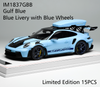 1/18 Ivy Merit Porsche 911 (992) GT3 RS (Gulf Blue with Blue Livery & Blue Wheels) Car Model with Detachable Roof Rack Limited 15 Pieces
