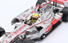 ONE BROKEN FIN AS-IS 1/18 Minichamps 2008 Formula 1 Lewis Hamilton McLaren MP4/23 #22 Brazil GP Formula 1 World Champion Car Model with Collector's Box Limited
