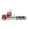 1/32 Diecast Masters Peterbilt Model 589 131-inches-BBC Day-Cab Tridem-Axle Truck Tractor (Legendary-Red color) Diecast Model