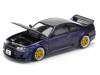 Skyline GT-R (R33) RHD (Right Hand Drive) Midnight Purple Metallic with Carbon Hood 1/64 Diecast Model Car by Pop Race