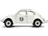 Volkswagen Beetle #53 "Herbie" White with Stripes "The Love Bug" (1968) Movie with Extra Wheels 1/24 Diecast Model Car by Jada