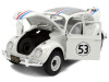 Volkswagen Beetle #53 "Herbie" White with Stripes "The Love Bug" (1968) Movie with Extra Wheels 1/24 Diecast Model Car by Jada