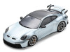 2022 Porsche 911 (992) GT3 Azzuro Thetys Metallic with Black Top with Acrylic Display Case 1/18 Model Car by Schuco