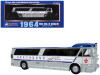 1964 MCI MC-5A Coach Bus "Greyhound Canada" White with Blue Stripes "Vintage Bus & Motorcoach Collection" Limited Edition to 504 pieces Worldwide 1/87 (HO) Diecast Model by Iconic Replicas