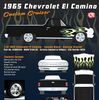 1/18 ACME 1965 Chevrolet El Camino Custom Cruiser (Black with Flames) Diecast Car Model