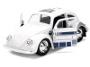 1959 Volkswagen Beetle "R2-D2" Livery White with Graphics "Star Wars" Franchise "Hollywood Rides" Series 1/32 Diecast Model Car by Jada
