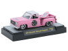 1979 Chevrolet Silverado Stepside Pickup Truck "Maui & Sons" Pink with White Top and Surfboard Limited Edition to 8360 pieces Worldwide 1/64 Diecast Model Car by M2 Machines