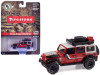 2018 Jeep Wrangler JK Unlimited Sport "Firestone Field Agent" Red with Graphics and Gray Top with Roof Rack "Big Country Collectibles" 2025 Series 1/64 Diecast Model Car by Auto World