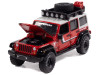 2018 Jeep Wrangler JK Unlimited Sport "Firestone Field Agent" Red with Graphics and Gray Top with Roof Rack "Big Country Collectibles" 2025 Series 1/64 Diecast Model Car by Auto World