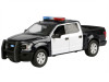2019 Ford F-150 Lariat Crew Cab Pickup Truck Black and White with Flashing Light Bar and Front and Rear Lights and Sounds 1/27 Diecast Model Car by Motormax