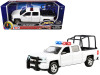 2017 Chevrolet Silverado 1500 LT Z71 Crew Cab Pickup Truck with White with Flashing Light Bar and Front and Rear Lights and Sounds 1/27 Diecast Model Car by Motormax