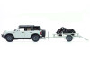 2021 Ford Bronco 4-Door Badlands Cactus Gray with Black Top and Motorcycle with Utility Trailer "Hitch & Tow" Series 33 1/64 Diecast Model Cars by Greenlight