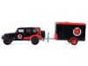 2012 Jeep Wrangler Unlimited "Diablo Sport" Black with Red Graphics and Small Cargo Trailer "Hitch & Tow" Series 33 1/64 Diecast Model Cars by Greenlight