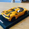 1/18 BBR Ferrari 488 Pista Spider Closed Roof (Yellow Giallo Tristrato w/ New Black Daytona Stripe) Resin Car Model Limited 32