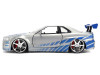 Brian's Nissan Skyline GT-R (R34) RHD (Right Hand Drive) Brush Finish "2 Fast 2 Furious" (2003) Movie 25 Years of Fast & Furious Anniversary 1/24 by Jada