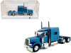 Peterbilt 389 Truck Tractor with Sleeper Cab Blue Metallic 1/87 (HO) Scale Plastic Model Car by HO Logistics