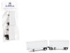 28' Dry Van Double Pup Trailers White Set of 2 pieces 1/87 (HO) Scale Plastic Model by HO Logistics