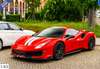 1/43 BBR Ferrari 488 Pista (Rosso Corsa Red with Carbon Fiber Wheels & Spoiler) Car Model