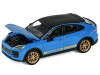 Porsche Cayenne Turbo GT Blue with Black Top and Gold Stripes 1/64 Diecast Model Car by Trends Hobby