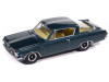 1965 Plymouth Barracuda Formula S Dark Blue Metallic with Silver Stripe "Vintage Muscle" Series 1/64 Diecast Model Car by Auto World