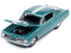1965 Plymouth Barracuda Formula S Turquoise Metallic with White Stripe "Vintage Muscle" Series 1/64 Diecast Model Car by Auto World