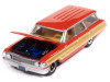 1964 Ford Country Squire Poppy Red with Woodgrain Sides "Muscle Wagons" Series 1/64 Diecast Model Car by Auto World