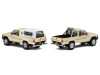 Toyota XtraCab SR5 4x4 Pickup Truck Beige with White Camper Shell "DiecastTalk Exclusive" Limited Edition to 1008 pieces Worldwide 1/64 Diecast Model Car by GCD