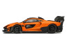 McLaren Senna GTR Orange Metallic with Carbon Hood and Black Top 1/64 Diecast Model Car by CM Model