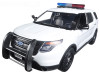 2015 Ford Police Interceptor Utility White with Light Bar and Sound 1/24 Diecast Model Car by Motormax