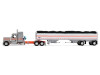 1/64 First Gear Peterbilt Model 589 (Silver & Orange) with 58" Mid-Roof Sleeper & 50' Wilson Pacesette Grain Trailer Diecast Model