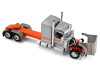 1/64 First Gear Peterbilt Model 589 (Silver & Orange) with 58" Mid-Roof Sleeper & 50' Wilson Pacesette Grain Trailer Diecast Model