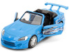 1/32 Jada 2001 Honda S2000 Convertible Blue with Graphics "Fast & Furious Remix 25th Anniversary" Series Diecast Car Model