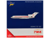 Boeing 727-100 Commercial Aircraft "Trans World Airlines" (N851TW) White with Red Stripes 1/400 Diecast Model by GeminiJets