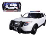 2015 Ford Interceptor Utility Unmarked Police Car with Light Bar White 1/24 Diecast Model Car by Motormax