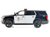 2025 Chevrolet Tahoe PPV "LAPD (Los Angeles Police Department)" Black and White with Flashing Light Bar and Front and Rear Lights and Sounds 1/24 Diecast Model Car by Motormax