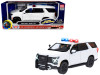 2025 Chevrolet Tahoe PPV White "Builder's Kit" with Flashing Light Bar and Front and Rear Lights and Sounds 1/24 Diecast Model Car by Motormax