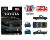 1/64 M2 Machines 1985 Toyota Pickup Truck Slammed Custom (Matte Grey with Carbon Hood) Diecast Car Model
