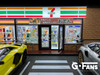 DAMAGED AS-IS 1/18 G-Fans 711 7-Eleven 7-11 Diorama with LED 4-Car Spot (Car models and Figures NOT included)