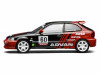 Honda Civic Type R (EK9) RHD (Right Hand Drive) #60 "Advan" Black and Red 1/64 Diecast Model Car by MotorHelix