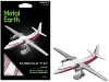 Model Kit Fairchild F-27 Commercial Aircraft "Pacific Alaska" White with Red Stripes (Moderate Difficulty) Steel Model by Metal Earth