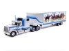 1980 GMC General Truck Tractor with Sleeper Cab and Trailer Silver Metallic with Blue Stripes 1/43 Diecast Model by IXO Models