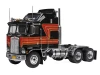 1976 Kenworth K100 Aerodyne Truck Tractor Black with Red Stripes 1/43 Diecast Model by IXO Models