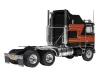 1976 Kenworth K100 Aerodyne Truck Tractor Black with Red Stripes 1/43 Diecast Model by IXO Models
