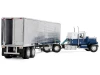 1/64 First Gear Chevrolet Bison (Blue & Chrome) with 34” Flat Top Sleeper & 40’ Vintage Trailer with Reefer Diecast Model
