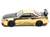 Nissan Skyline GT-R (R34) "Top Secret" RHD (Right Hand Drive) Gold Chrome with Carbon Hood "GTSHOW 2025 VIP Limited Edition" 1/64 Diecast Model Car by Inno Models